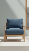 Minimalistischer Loungesessel aus Leinen