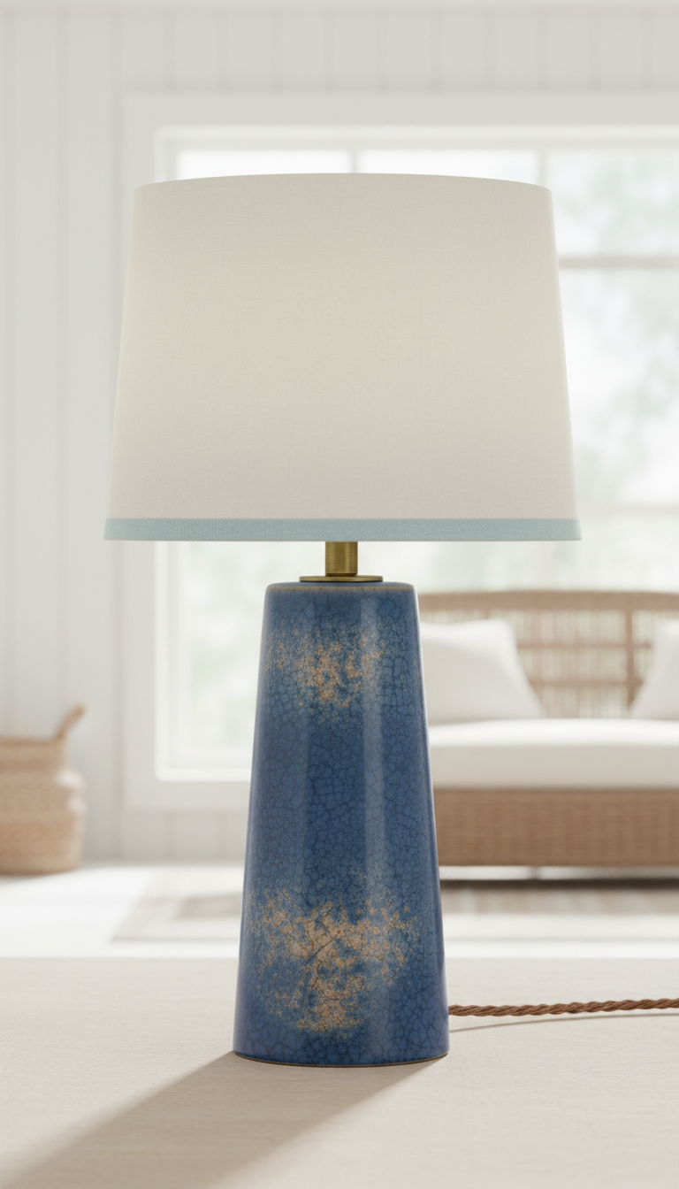Tischlampe aus glasiertem Keramik
