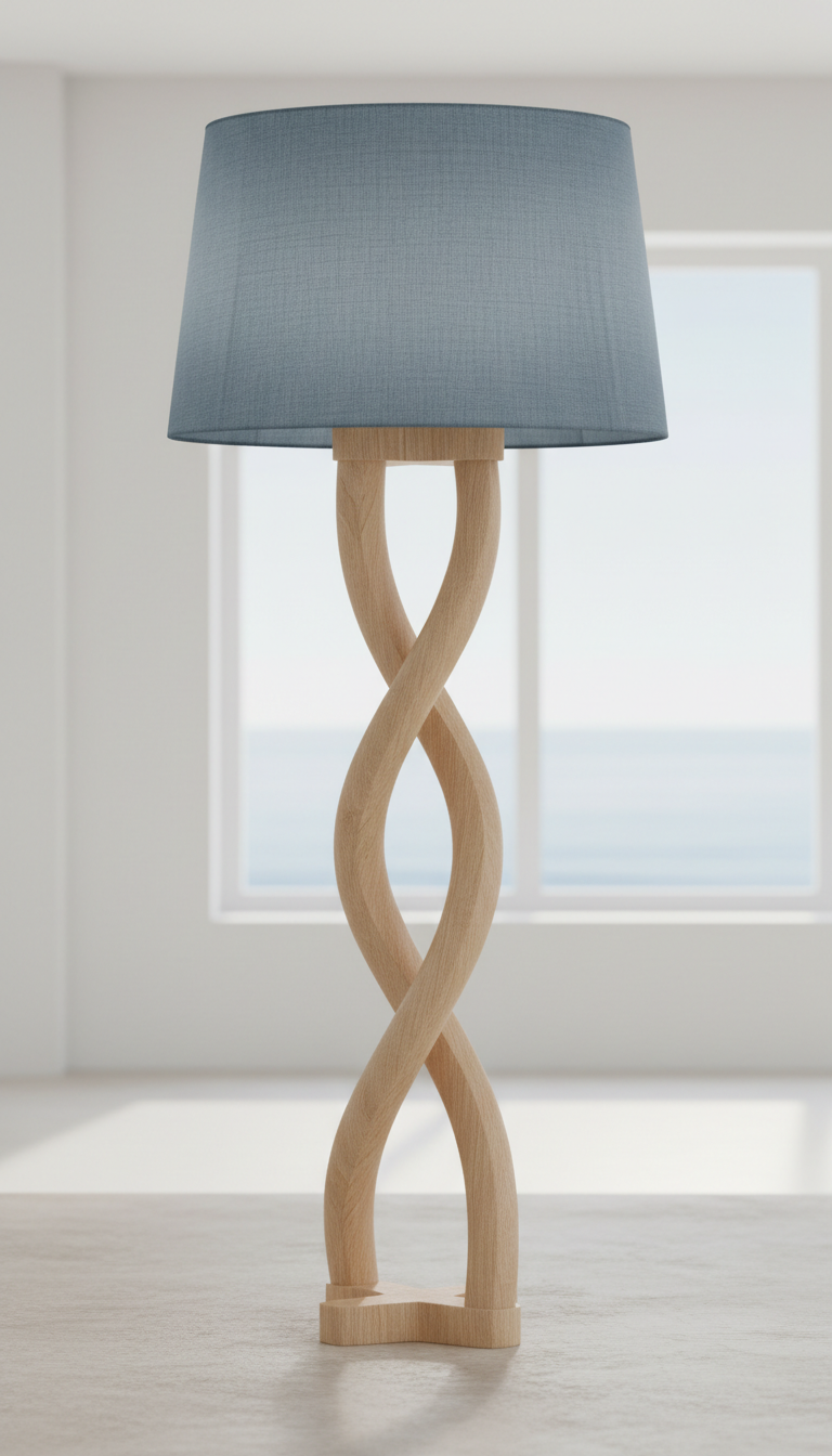 Skulpturale Stehlampe aus Eiche